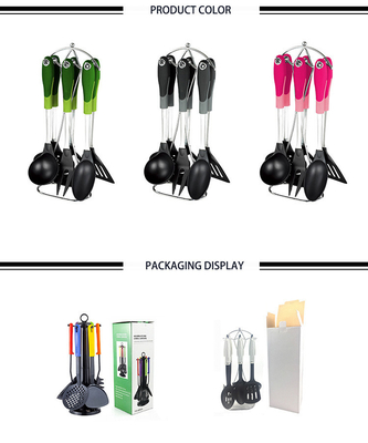 Set de utensílios de cozinha de 7 peças com máquina de lavar louça utensílios de nylon seguros e sem BPA