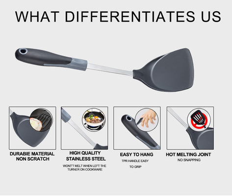 Set de utensílios de cozinha de 7 peças com máquina de lavar louça utensílios de nylon seguros e sem BPA