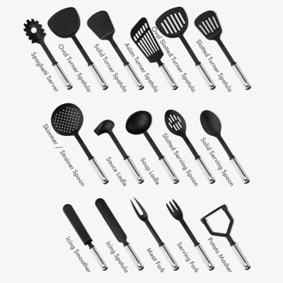 7 Peças Nylon Kitchen Utensil Set Acessórios de cozinha seguros para cozinhar sem esforço