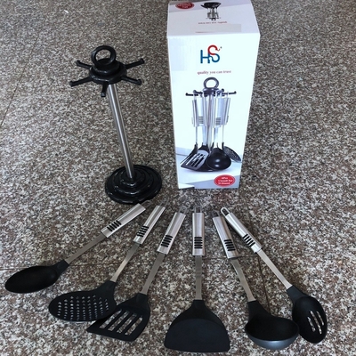 Utensílios de cozinha de nylon com suporte giratório e aparelhos de cozinha multifuncionais