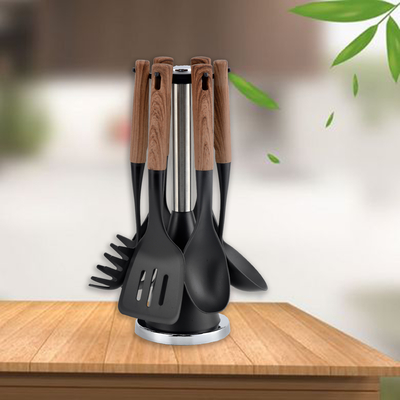 Conjunto de utensílios de cozinha sustentáveis Acessórios de cozinha Conjunto de utensílios ecológicos