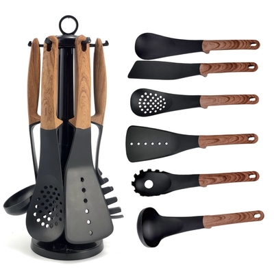 Acessórios de cozinha utensílios de cozinha não tóxicos personalizados com ferramentas de manuseio ABS preto
