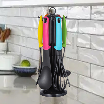 Conjunto de utensílios de cozinha de nylon de ninho compacto Conjunto de utensílios de cozinha ecológicos