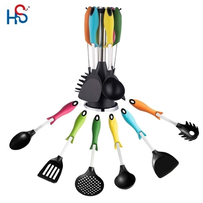 Aparelhos de cozinha de suporte rotativo sustentável utensílios de cozinha de nylon com desempenho